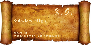 Kubatov Olga névjegykártya