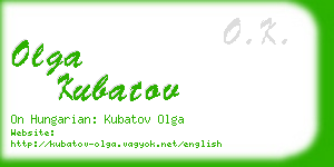 olga kubatov business card